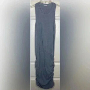 Woman SUNDRY light Blue Sleeveless Racer back Ruched Dress Sz 1 Small EUC USA